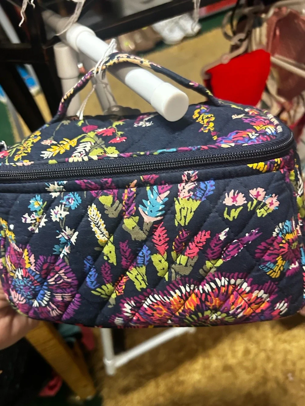 Vera Bradley Quilted Floral Cosmetic Pouch - Navy Multicolor